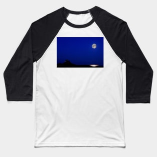 Holy Island Castle in Moonlight Baseball T-Shirt